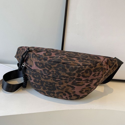 Leopard Print Waist Bag Trendy Fanny Pack Crossbody Sling Bag Outdoor Travel Bag - Picture 6 of 18