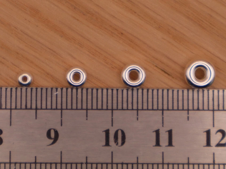 925 Sterling Silver FLAT PLAIN BEADS 3mm, 4mm, 5mm, 6mm - wholesale findings - Image 3 of 4