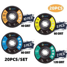 20x FLAP GRINDING SANDING DISCS 115mm 4.5" 40 60 80 120GRIT ANGLE WHEEL UK STOCK