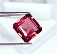 10 Ct Natural Padparadscha Sapphire Certified Loose Gemstone Square Cut Gems