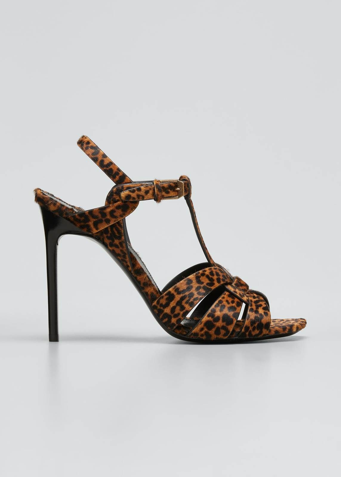 Sandali stiletto Saint Laurent YSL omaggio stampa leopardata Eur 37 US 7