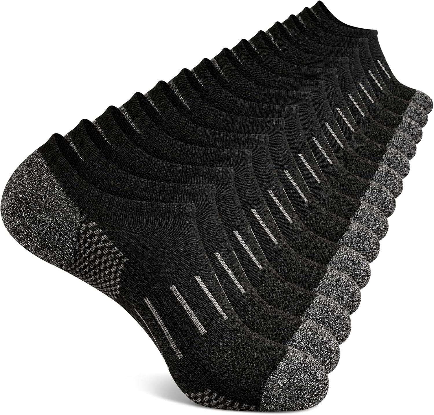 No Show Socks Men 7 Pairs Low Cut Athletic Cushion Non Slip Breathable Socks-image