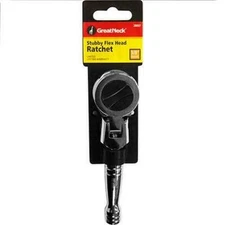 Great Neck 3/8" Fully Polished Drive Stubby Flex Flexible Head Ratchet #28007