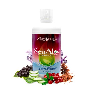Nature s Liquids - SeaAloe Liquid Whole Food, (32 Oz) Liquid Multivitamin 