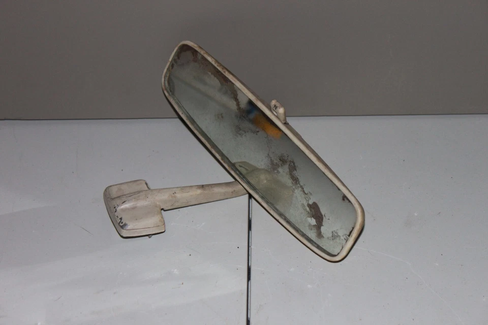 OEM 1969-1974 Volvo 144, 145 Tan Rear View Mirror & Mounting Plate - Image 2 of 4