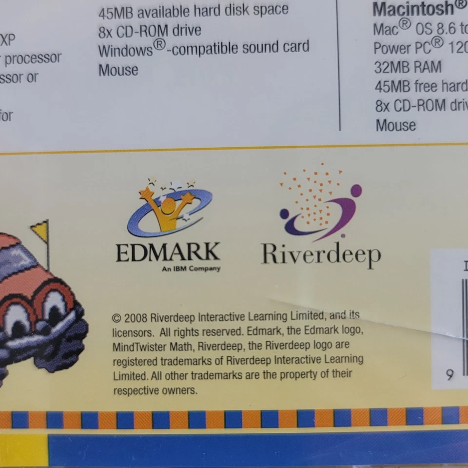 Mind Twister Math Grades 3-6 2008 Scholastics Edmark Riverdeep CD-Rom - Image 4 of 4