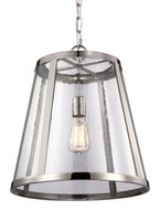 Polished Nickel Harrow 1-light 16 Wide Hanging Pendant W/clear Seeded Glass on sale Polished Nickel Harrow 1-light 16 Wide Hanging Pendant W/clear Seeded Glass on sale