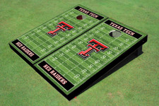 Texas Tech University Black Matching Football Field Custom Cornhole Board