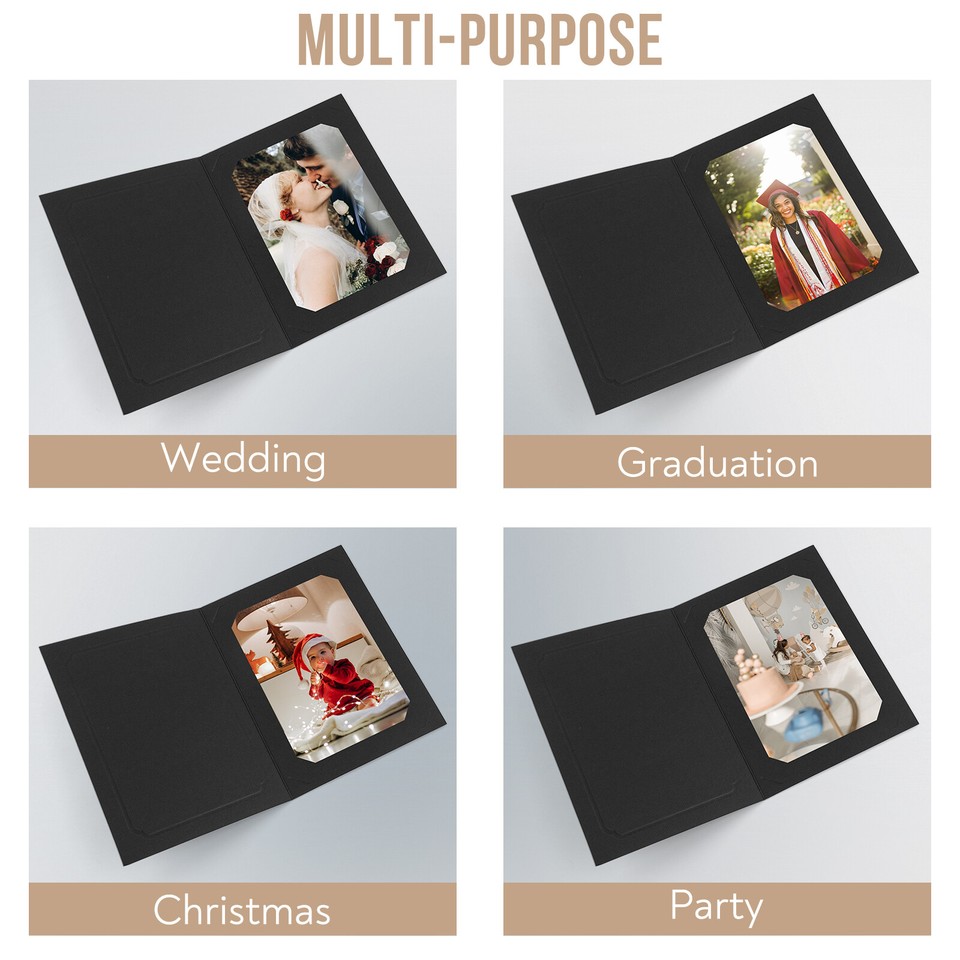 Photo Folders for 4x6 or 5x7 Pictures Cardboard/Paper Frames Acid-Free ...
