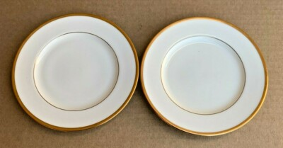 #ad #ad 2 Bread Plate Noritake Troy White Cream Gold Rim Verge 9726 Japan $23.99