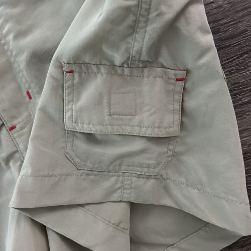 Vintage No Boundaries Nylon Khaki Tan Red Cargo Shorts Juniors M Utility 90s Y2K - Picture 2 of 4