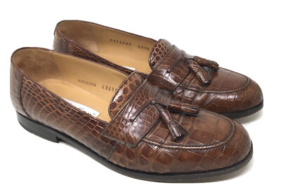 Crocodile Mens Tassel Penny Loafers TOM FORD Printed Alligator - Main Image