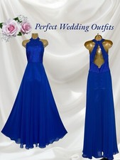 MASCARA Size 16 BNWT Blue Gem Embellished Chiffon Prom Formal Dress RRP£170