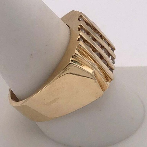 14 Karat Gelbgold Cluster Ring mit 15 Diamanten 101-216 - Bild 5 von 8