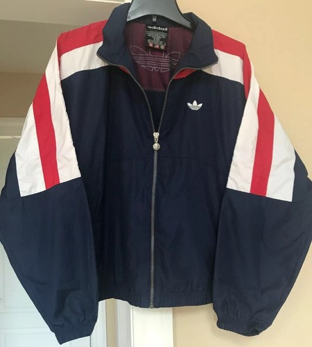 red white blue adidas windbreaker