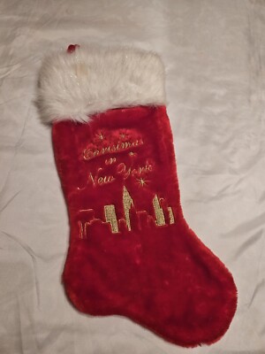 Dan Dee Collector's Choice Christmas Stocking Christmas in New York Red 20''