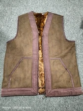 Half Farwah Vest Fur Short Thick warm Zipper Men Unisex فروة قصيرة فخمة Size 1