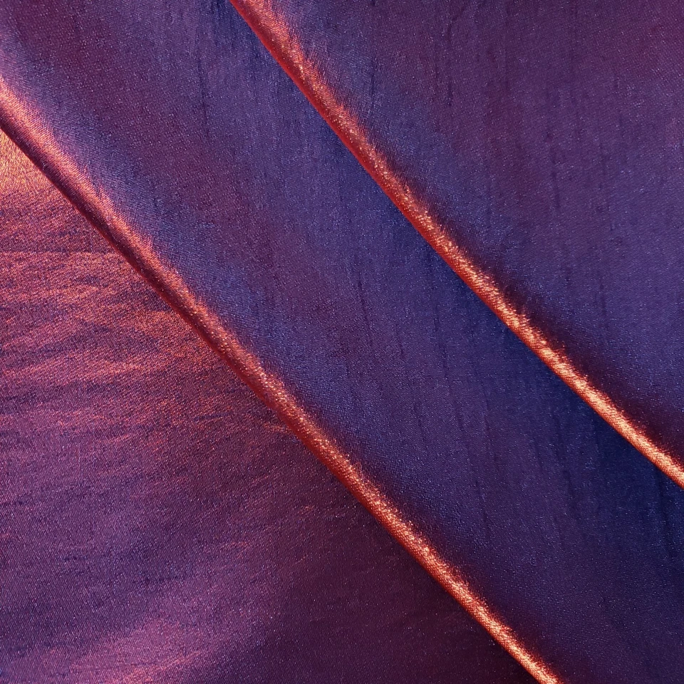 Shimmer Shantung Two-Tone BLUE RED  Dupioni Fabric 58" By The Yard - Image 2 of 4