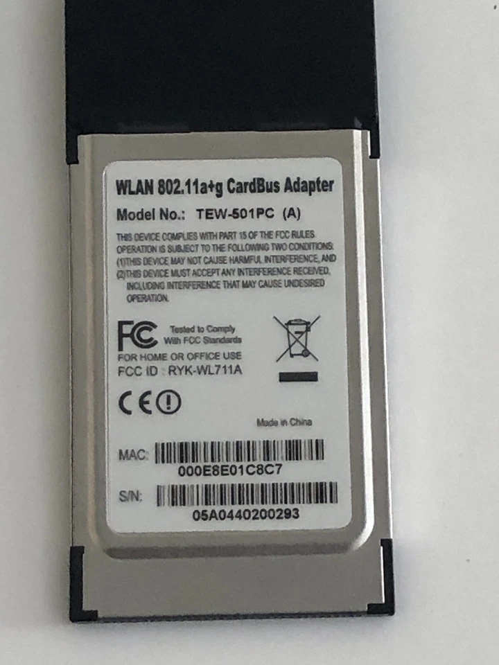 TRENDnet TEW-501PC 108Mbps 802.11a/g Wireless LAN CardBus PC Adapter - Image 3 of 3