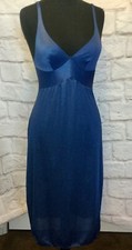 Vintage VASSARETTE Unerneath-It-All Women  s 34 F Blue Full Slip