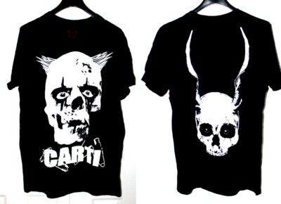 NEW Playboi Carti Black T-Shirt Size Large Clown Skeleton Horned Skull