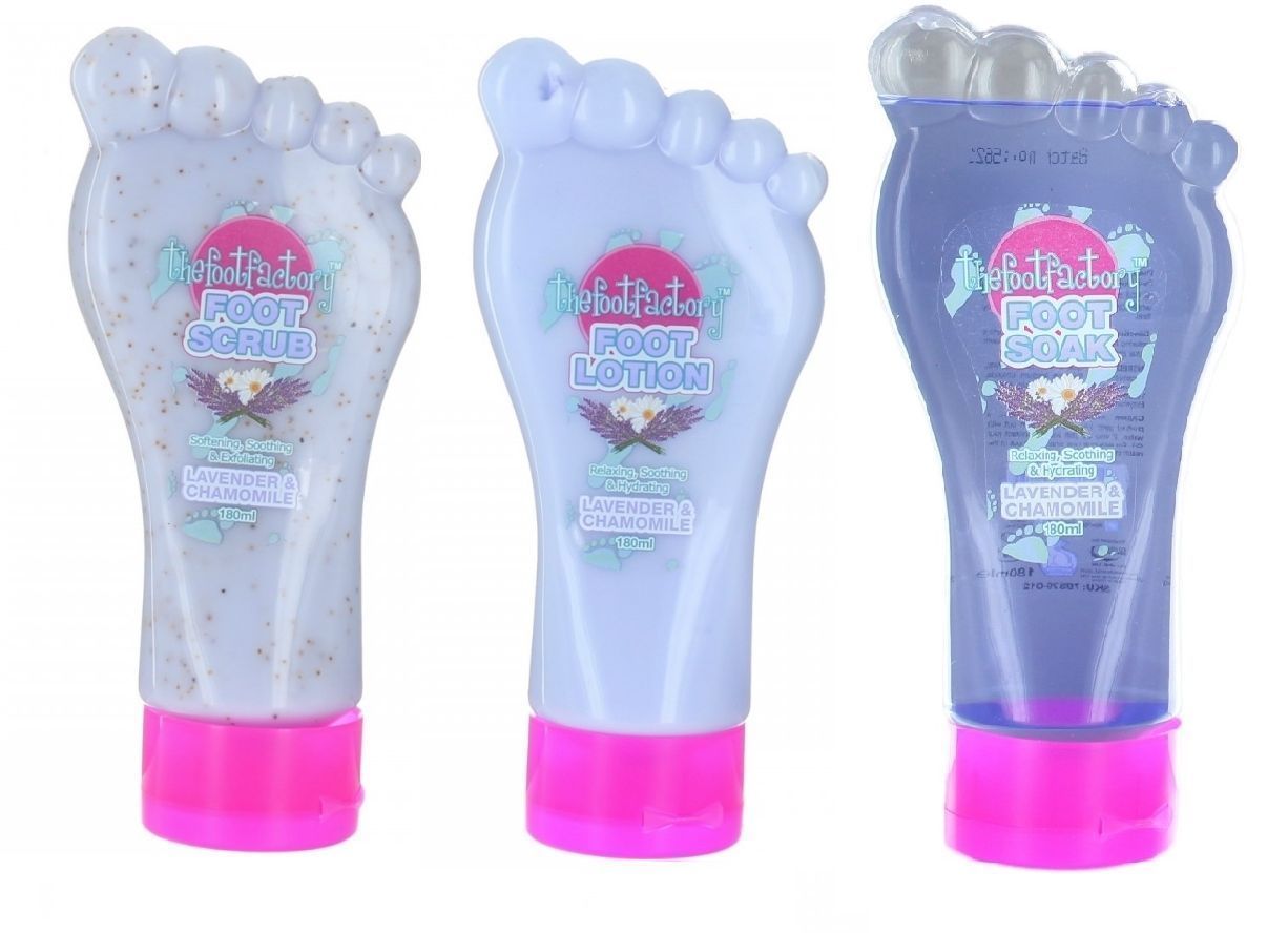 Foot Factory Foot Soak, Lotion & Scrub For Cooling, Soothing
