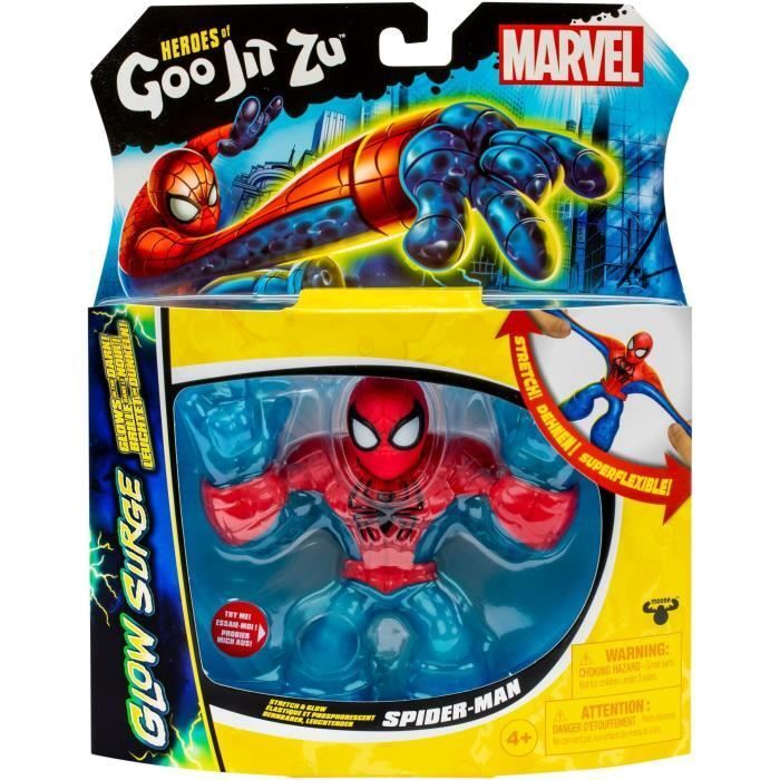 Spiderman Glow Surge 11cm - Heroes Of Goo Jit Zu - Marvel - Statuetta Luminosa E