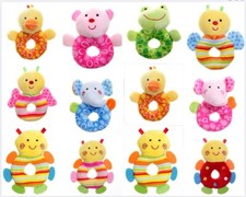 Baby Boy Girl Rattle Hand Held Little Animal 3-12M Old Baby Rattle Plush Toy