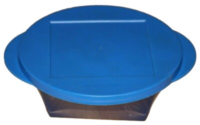 Tupperware Mediterrano Schüssel Schale m. Deckel, eckig/rund, dunkelblau, 600 ml