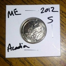  2012 - S Mint - Acadia - Maine Quarter + Protective Coin Flip!