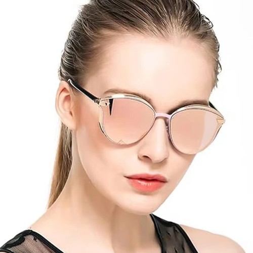 Vintage Retro Polarized Sunglasses Women's Cat Eye Ladies Large Mirrored UV400 - Picture 8 of 32