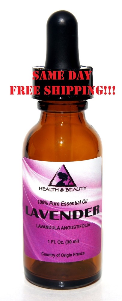 LAVENDER ESSENTIAL OIL by H&B Oils Center AROMATHERAPY GLASS DROPPER 1 OZ, 30 ml