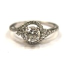 GIA certified 14k white gold .91ct round SI1 G diamond engagement ring 3.7g — photo 3