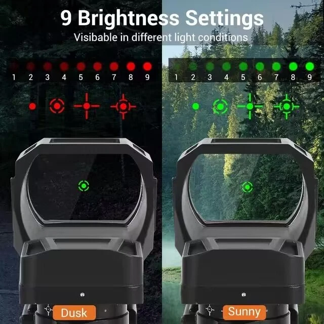 1x22x33mm Red Green Dot Sight 4 Reticle Reflex Sights 20mm Rail Mount - Image 4 of 4