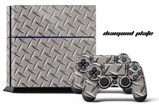 Designer Skin PS4 Playstation Stickers 4 Console Controller Decals DIAMOND PLATE