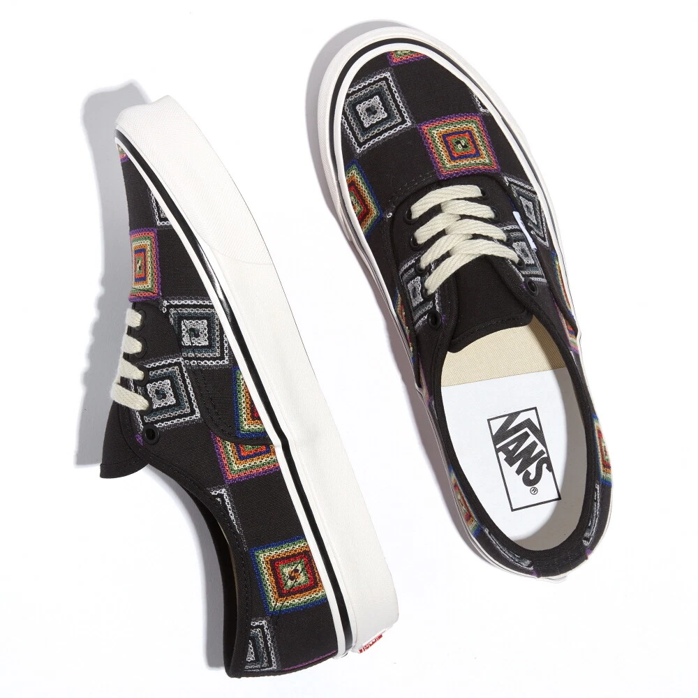 Vans Granny Check Authentic 44 DX Skate Shoes Sneakers Black