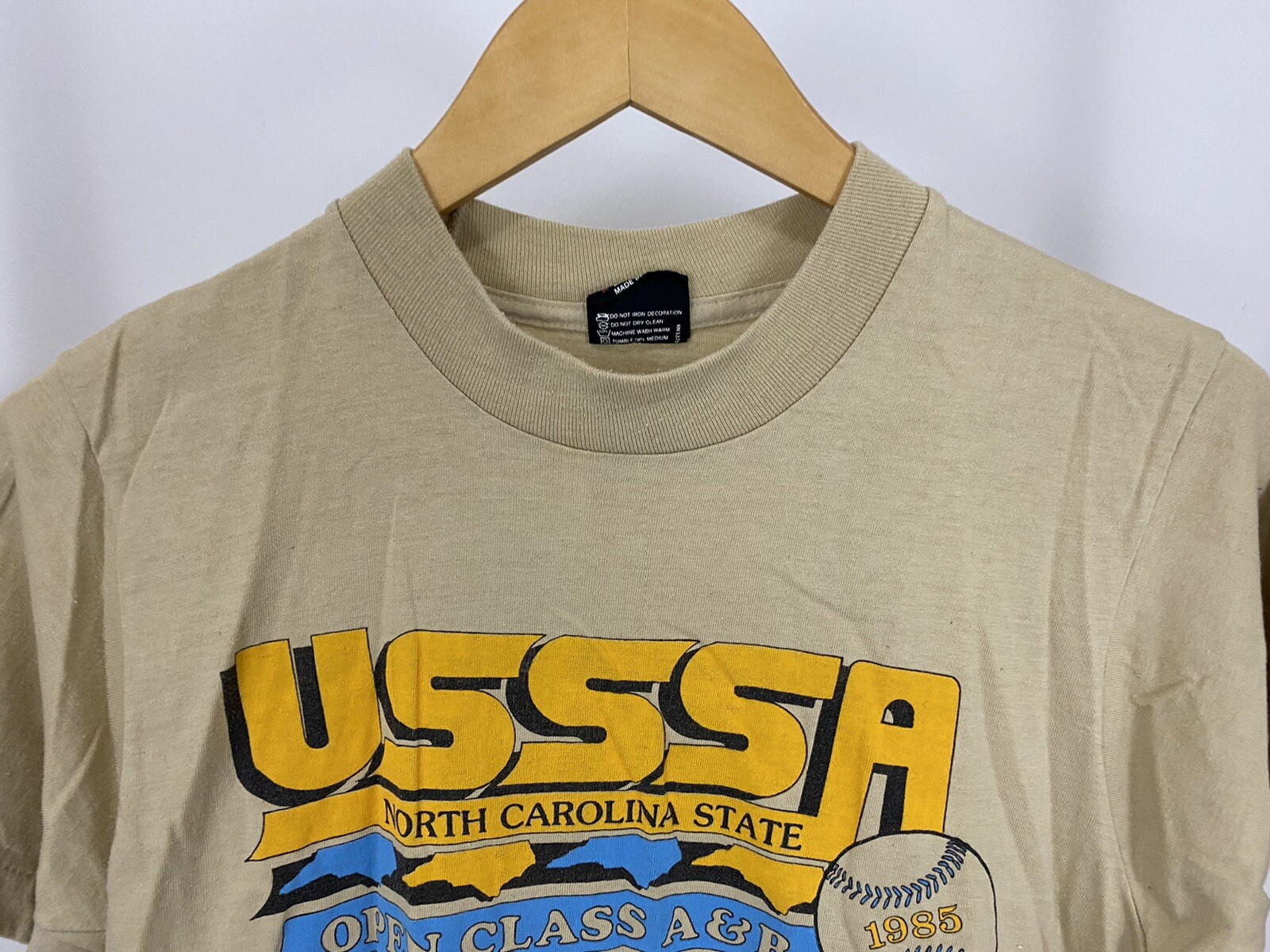 VTG 1985 USSSA North Carolina State Open Class Tournament Thin 50/50 T-Shirt M