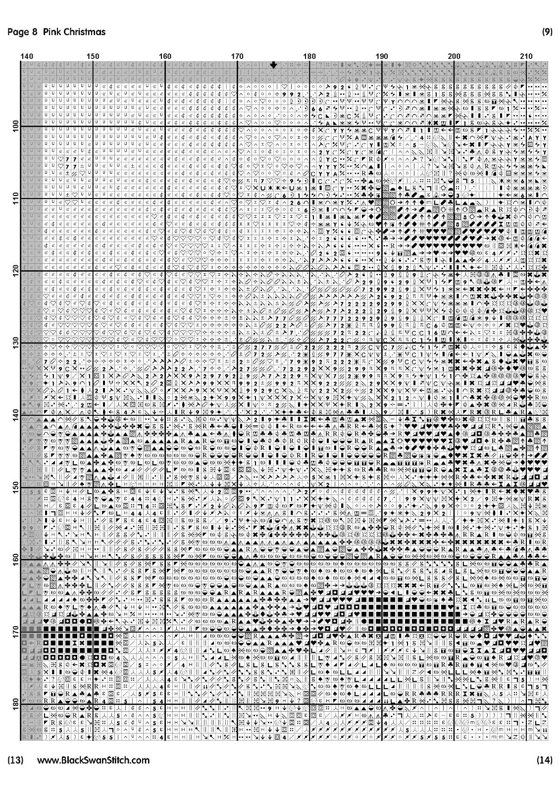 pink-christmas-1398-chart-counted-cross-stitch-pattern-needlework-ebay