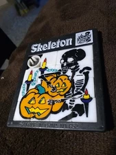 Vintage Rare Mini Halloween Skeleton With Pumpkins 2" Slide Puzzle 