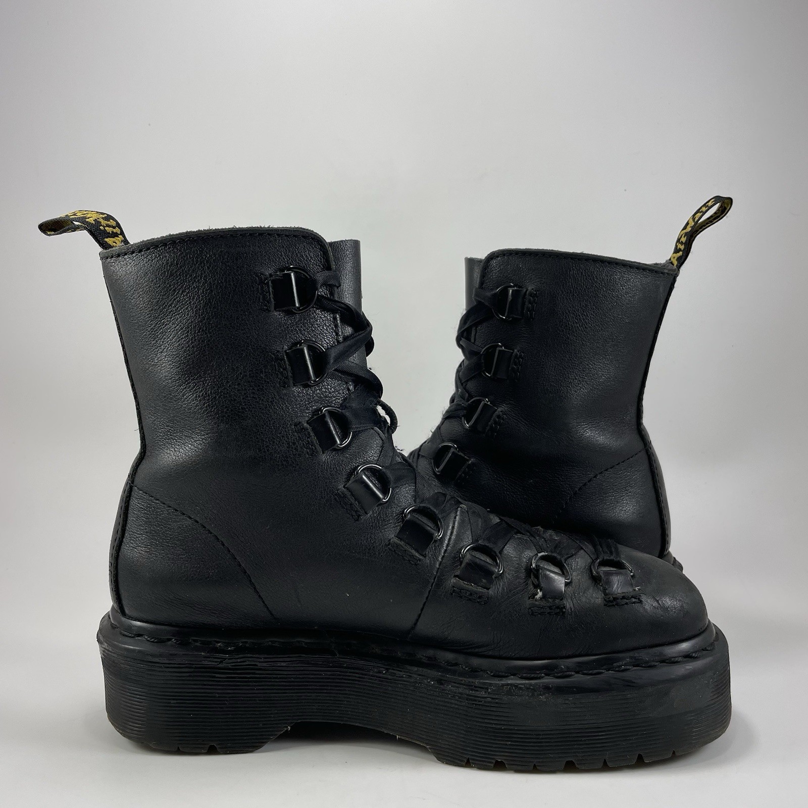 Dr. Doc Martens Trevonna Platform Boots Women US 7 Black/Black Pisa D Ring 8-Eye thumbnail 4