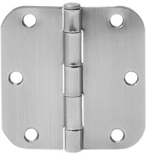 12 Pk Rounded 3.5 Inch X 3.5 Inch Door Hinges Wscrew Satin Nickel Amazon Basics