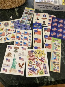 Vintage Stickers Patriotic USA  Sandylion hallmark Am scan  Trend Mixed Lot