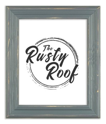 Distressed Lucy -Slate Blue Picture Frame - Solid Wood