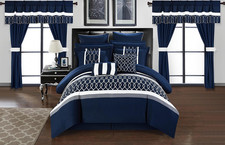 CS2887-AN Dinah 24 Piece Comforter Set, Blue, Queen