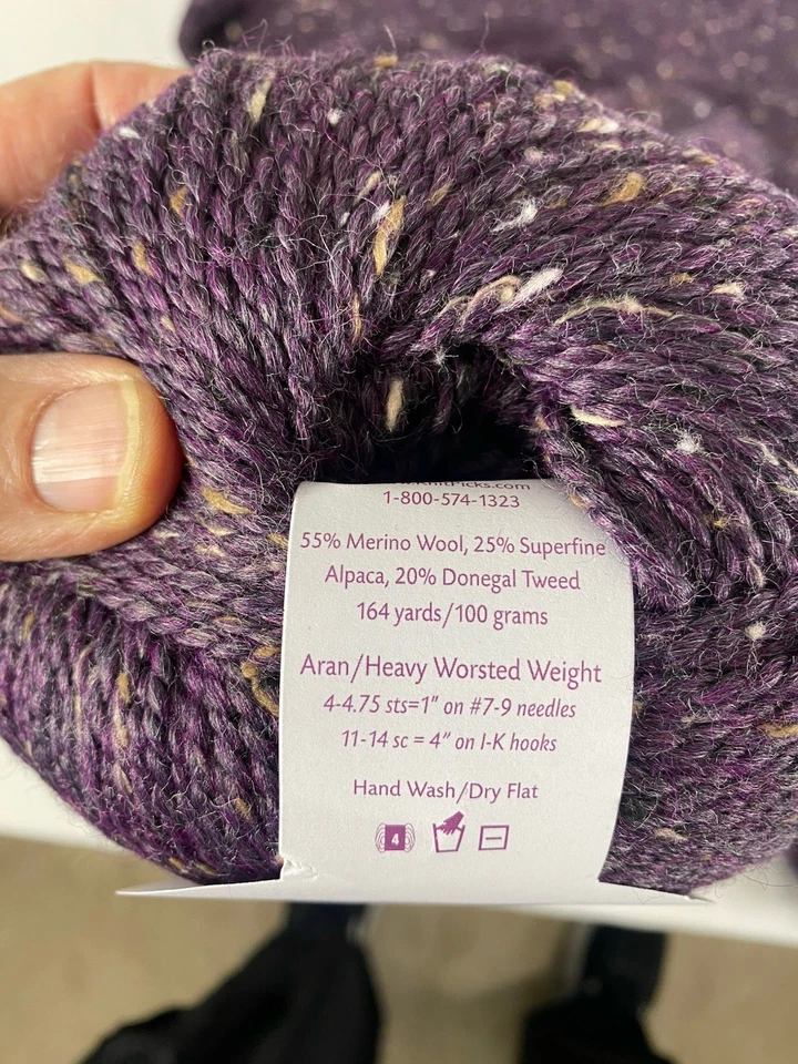 6 New Knit Picks City Tweed Arab/HW + Some Partials Wool Alpaca Purple - Image 3 of 4