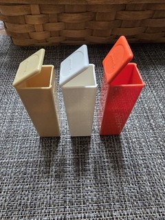 Vtg 3 Tupperware Handy Keeper Toothpick Pill Mint Band Aid Holder #1506