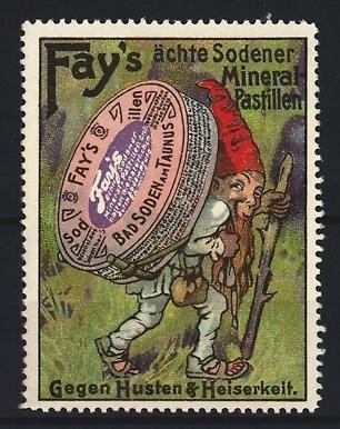 Reklamemarke Bad Soden am Taunus, Fay´s Sodener Mineral Pastillen, Zwerg mit Pa 