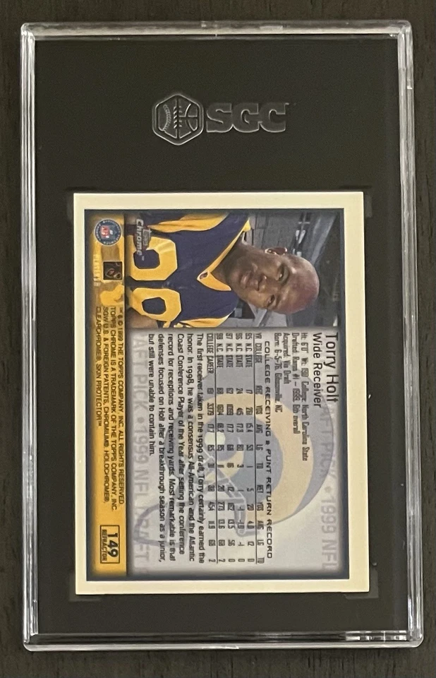 Torry Holt 1999 Topps Chrome Rookie Refractor SGC Mint Rams Super Bowl - Image 2 of 2