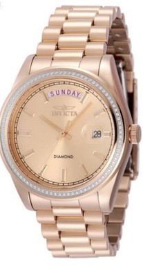 Invicta Elite Diamond Quartz Rose Gold Dial Ladies Watch 48766