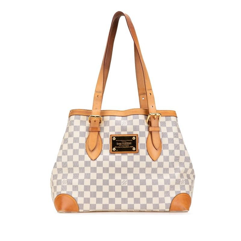 Louis Vuitton Damier Azur Hampstead MM Tote in White CA1143 from Japan
